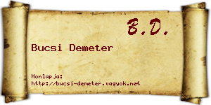 Bucsi Demeter névjegykártya